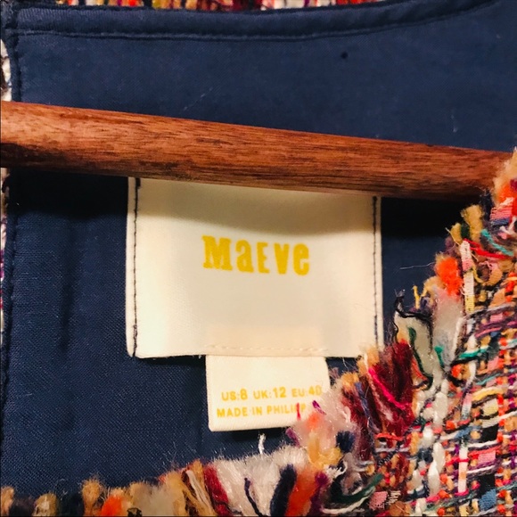 Maeve Colorful Tweed Fringe Tank Top Shirt - Picture 3 of 6